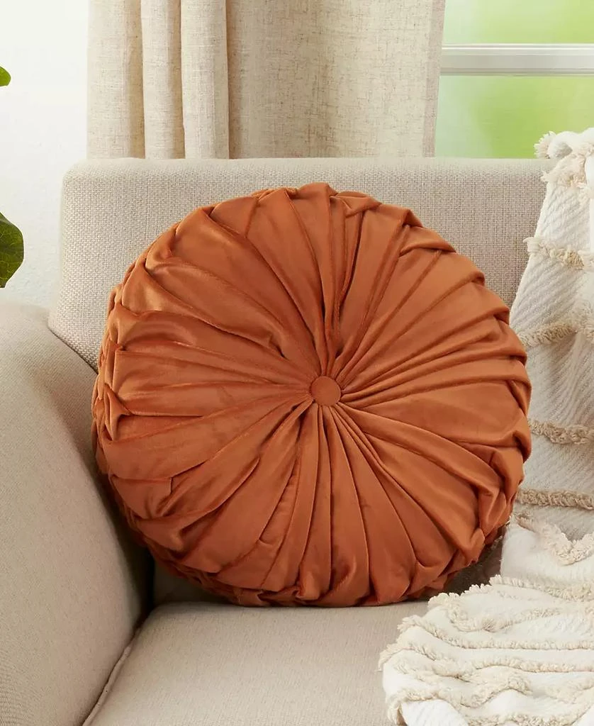 Saro Lifestyle Velvet Pintuck Decorative Pillow, 14" x 14" 2