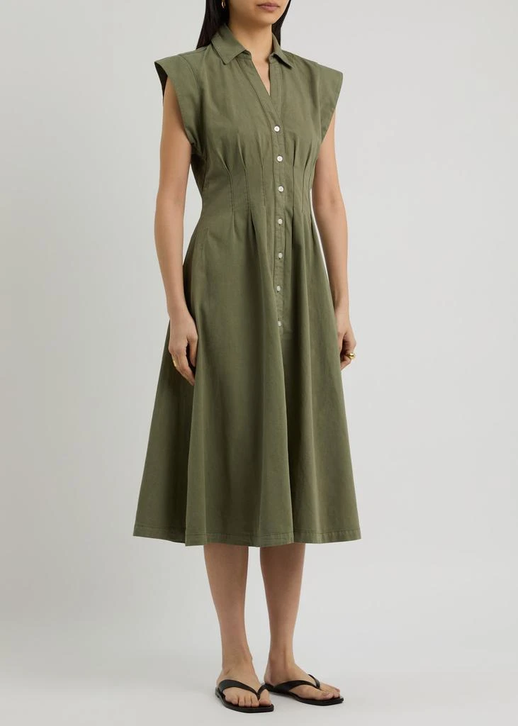 VERONICA BEARD Ruben pintucked cotton midi dress 2