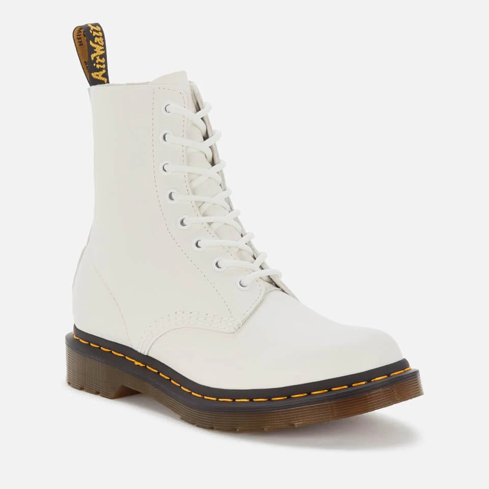 Dr. Martens DR. MARTENS WOMEN'S 1460 PASCAL VIRGINIA LEATHER 8-EYE BOOTS - OPTICAL WHITE 2