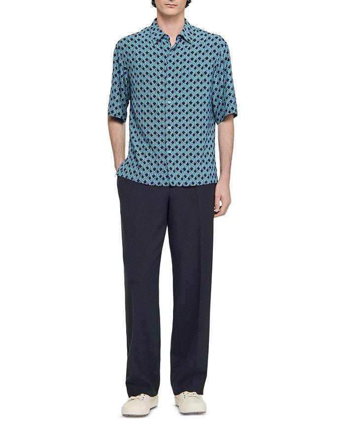 Sandro Printed Short Sleeve Shirt