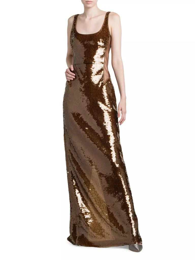 Alberta Ferretti Sequined Scoopneck Gown 3