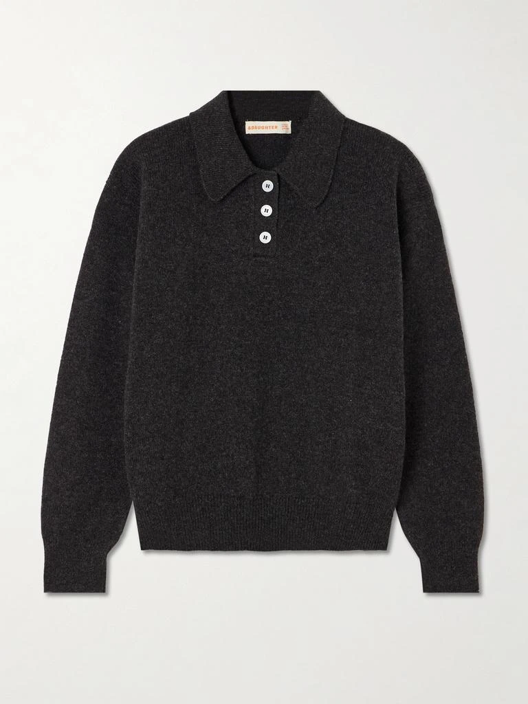 &Daughter Edith Wool Polo Sweater - Dark gray