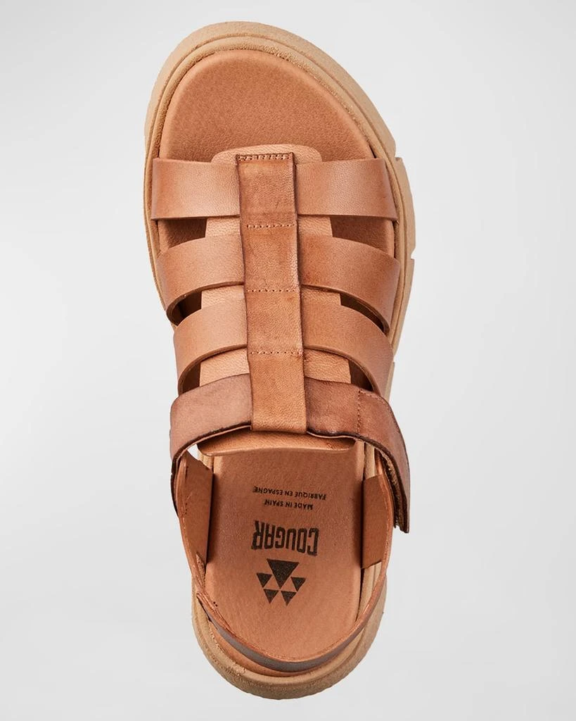 Cougar Antony Caged Leather Wedge Sandals 4