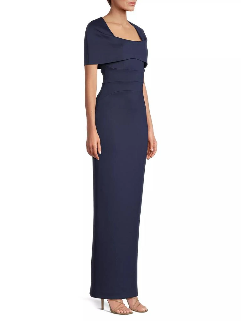 Black Halo Eve Bernice Cape-Sleeve Gown 4