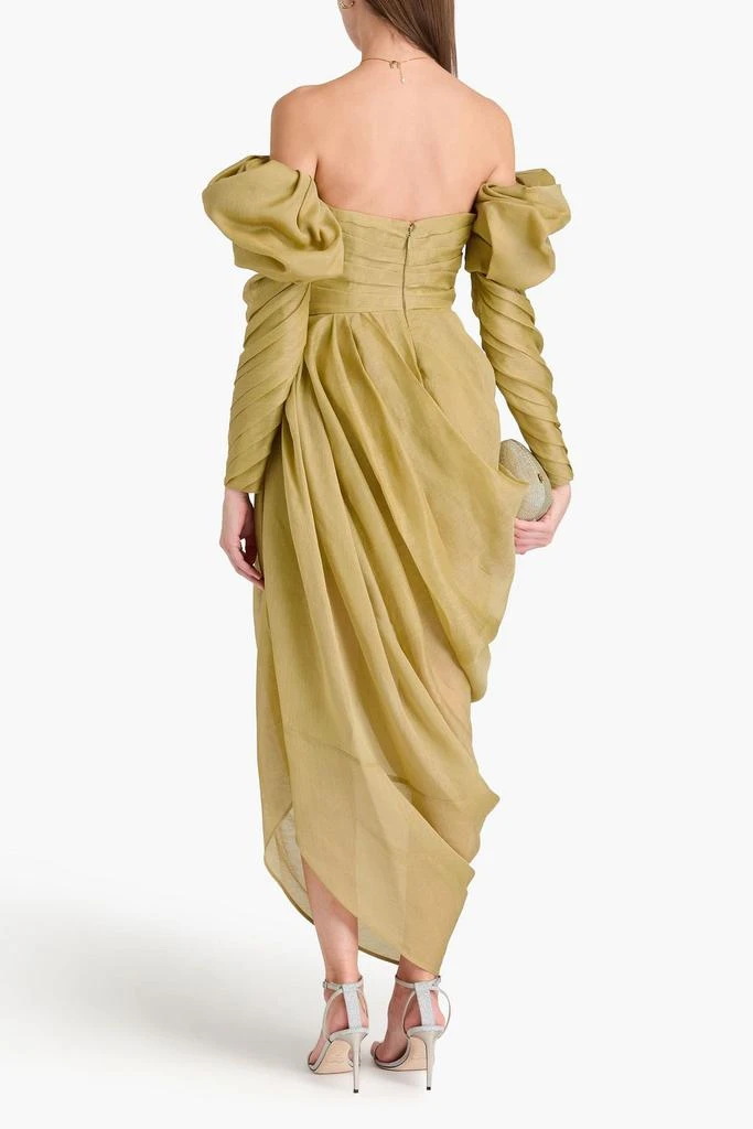 Zimmermann Off-the-shoulder draped linen and silk-blend gauze maxi dress 3