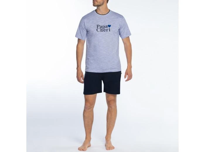Dodo Pyjashort homme PAPA CHERI bleu clair/imprimé 1