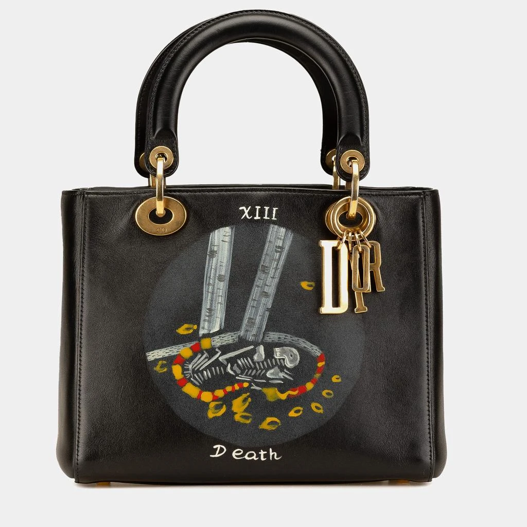 Dior Dior Black Medium Calfskin Death Tarot Card Lady Dior Bag 1