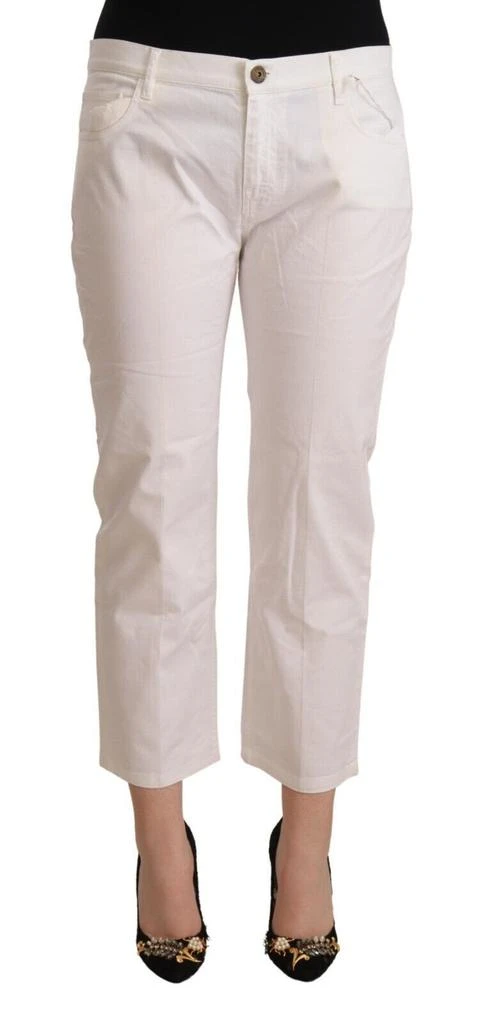 L'AUTRE CHOSE Cotton Mid Waist Cropped blue Women's Jeans 1