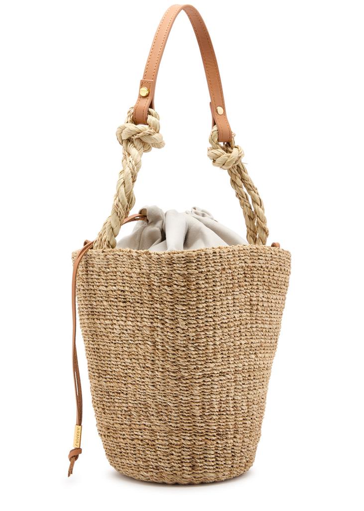 ARANAZ Pail raffia bucket bag