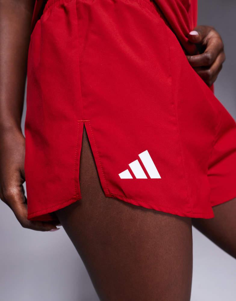 Adidas adidas Running Adizero shorts in red