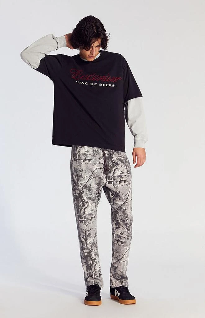 PacSun Gray Camo Straight Leg Sweatpants 4