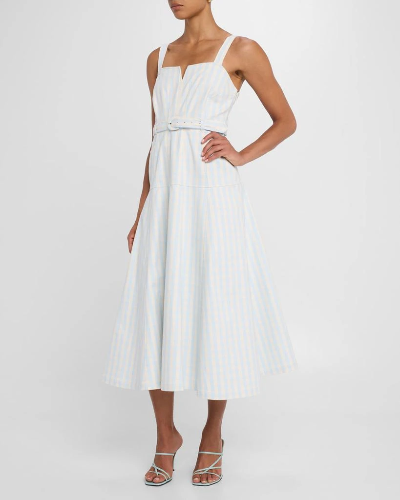 Cinq a Sept Tina Gingham Denim Midi Dress 2