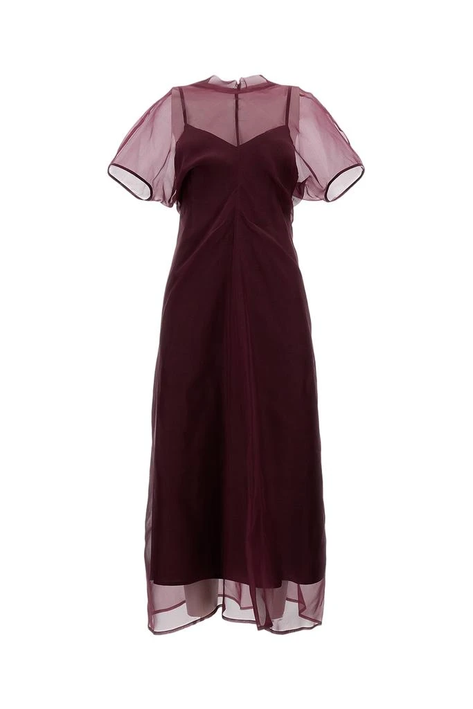 FEDERICA TOSI Organza Silk Midi Dress with Slip Lining