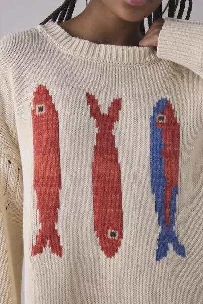 BDG BDG Kurt Fish Graphic Distressed Sweater 2