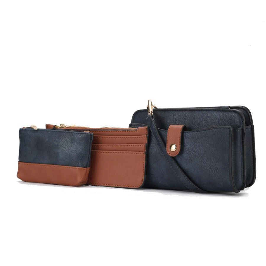 MKF Muriel Vegan Leather Women’s Crossbody Bag with Card holder and Small Pouch 3 pieces 1