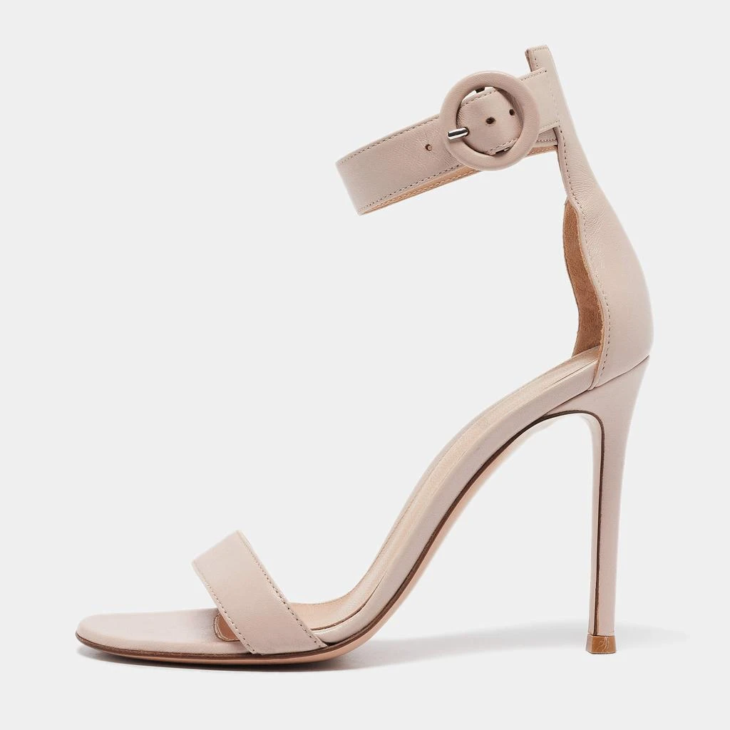 Gianvito Rossi Gianvito Rossi Beige Leather Portofino Ankle Strap Sandals Size 35 1