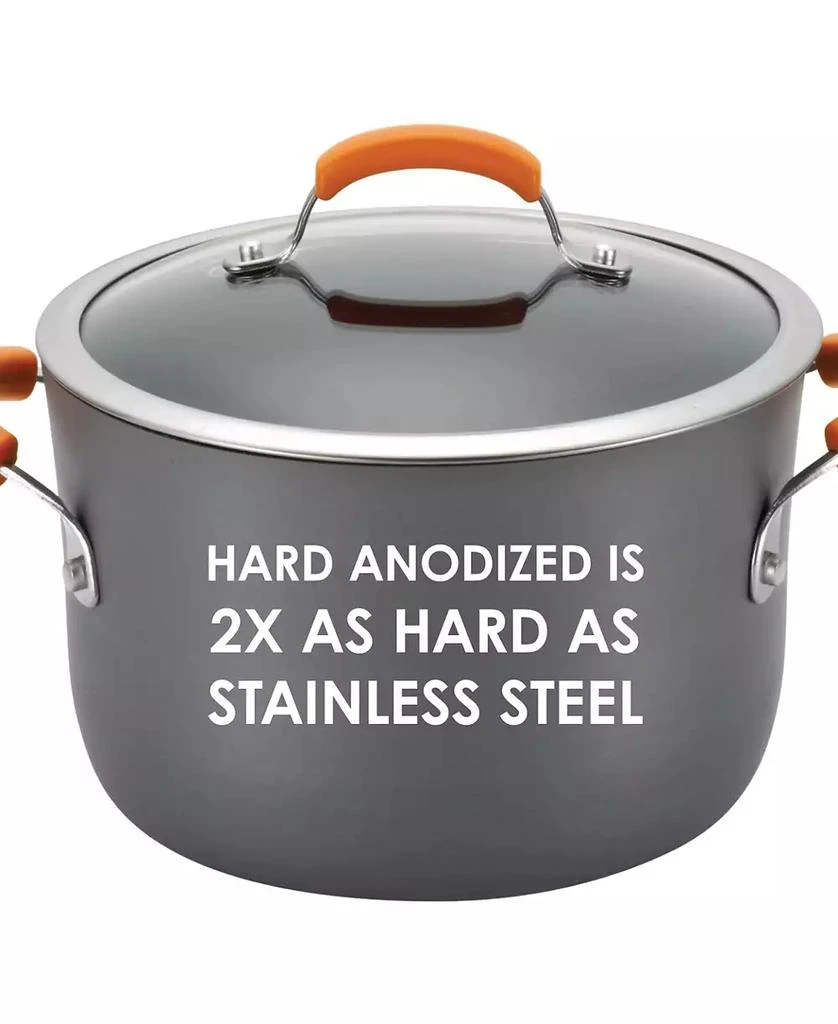 Rachael Ray Hard-Anodized 10 Piece Cookware Set, Orange 4