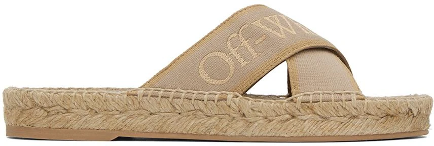 Off-White Beige Bookish Sandals 1