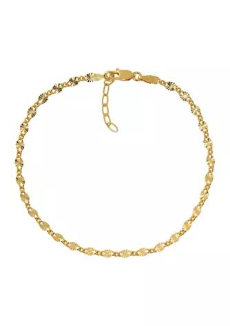 Belk Sterling Silver Silverworks 24K Gold Over Sterling Silver Ankle Bracelet