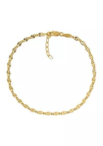 Belk Sterling Silver Silverworks 24K Gold Over Sterling Silver Ankle Bracelet 1