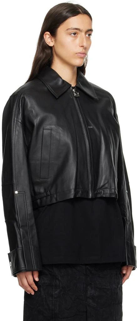 Wooyoungmi Black Cropped Leather Jacket 2