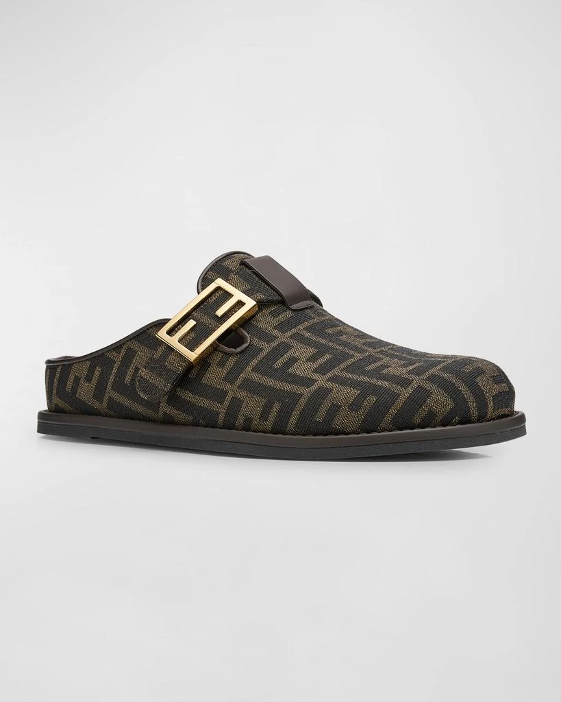 Fendi Feel FF Jacquard Sabot Mules 3