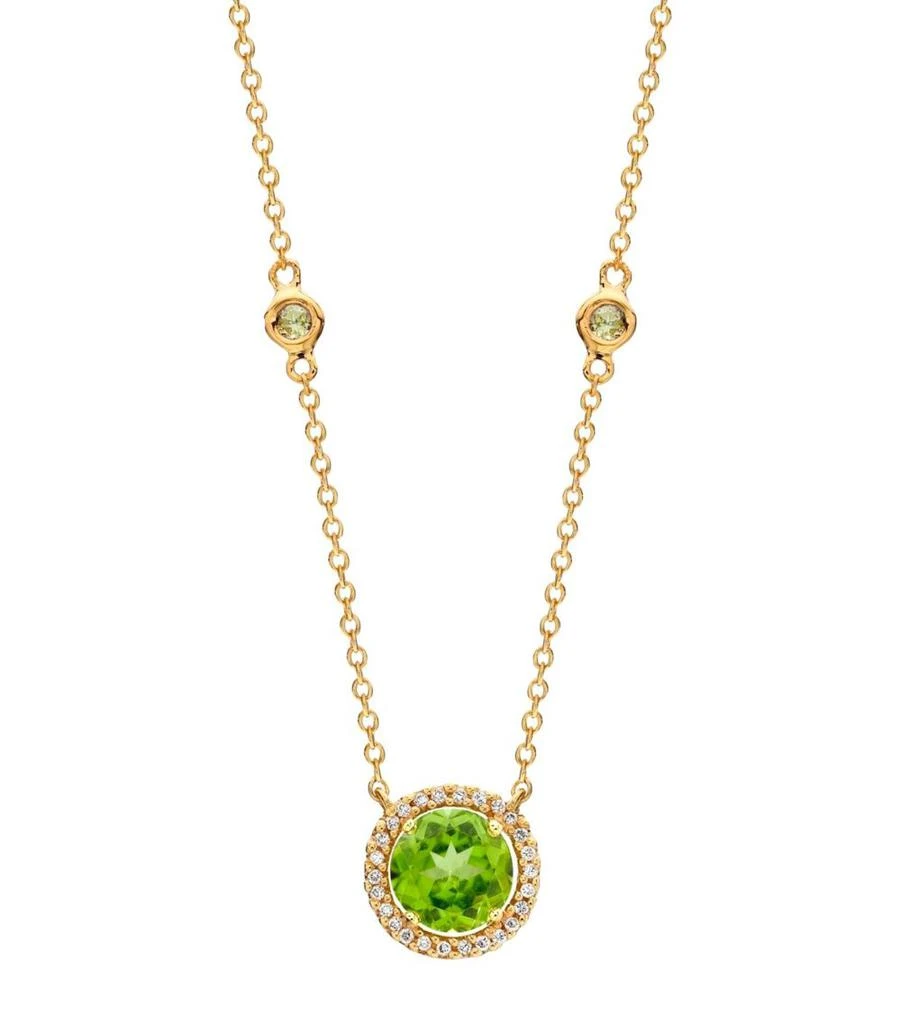 Kiki McDonough Yellow Gold, Round Diamond and Peridot Grace Necklace 1