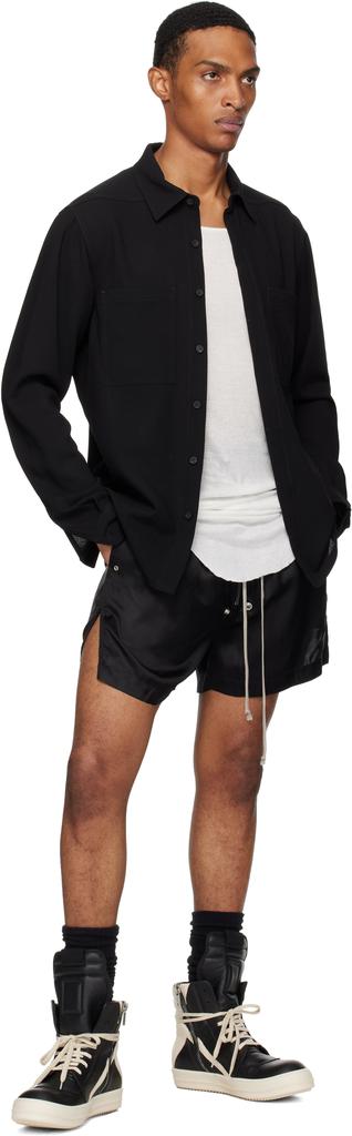 Rick Owens Black & Off-White Hollywood Geobasket Sneakers