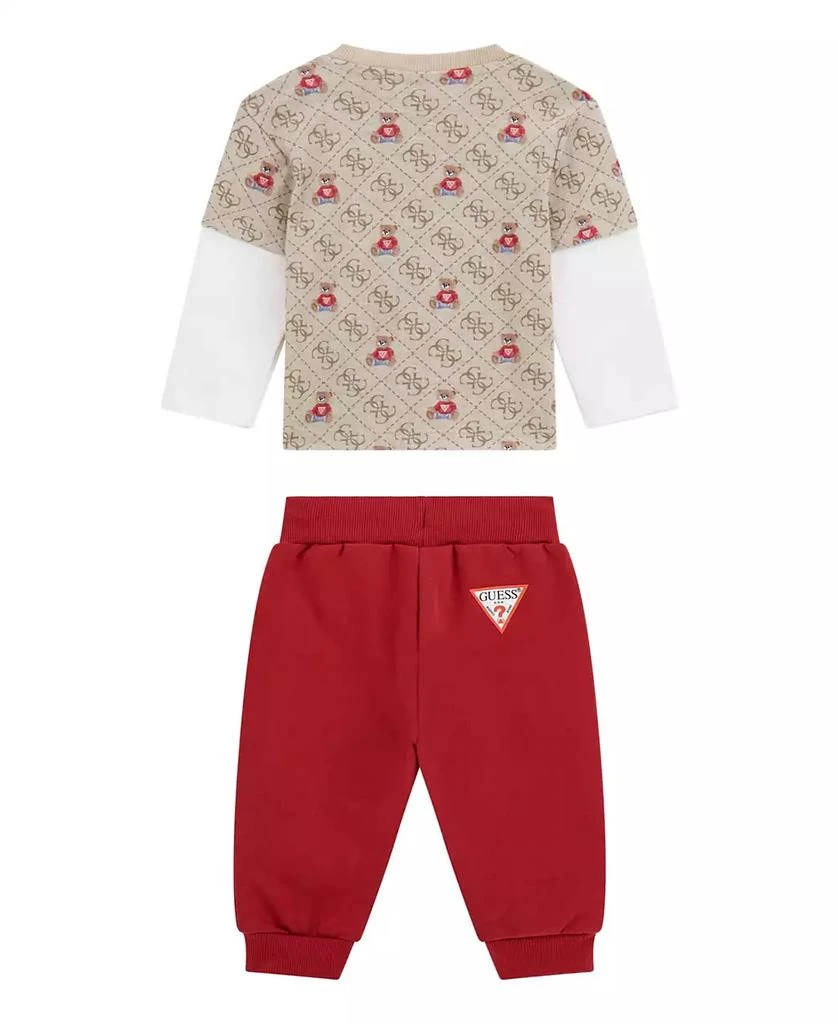 GUESS Baby Boys 2-Piece Long Sleeve T-Shirt and Active Pant Set 2