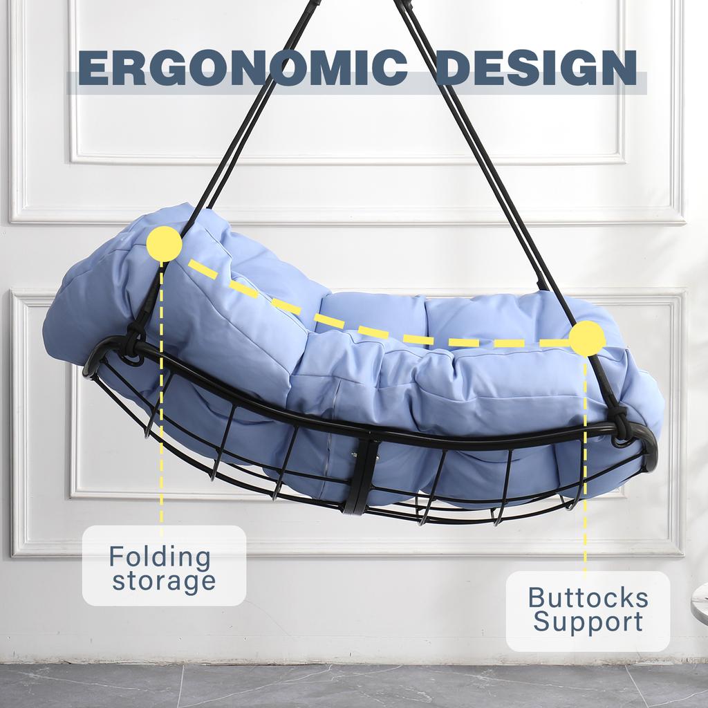Streamdale Furniture Streamdale Hammock Chair Swing with Cushion - Blue