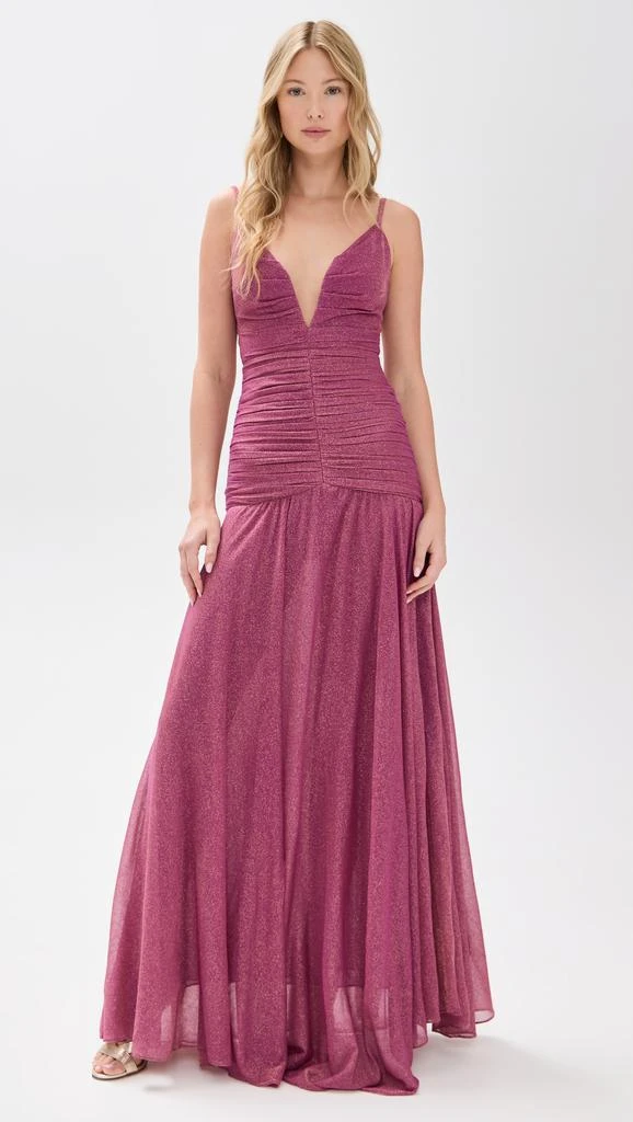 PatBO Metallic Plunge Dress 6
