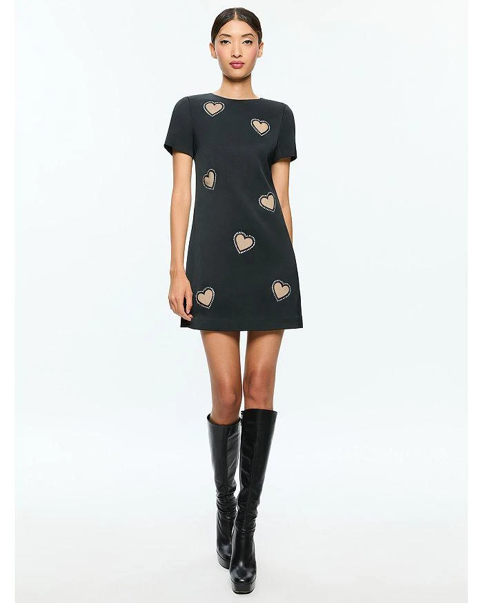 Alice + Olivia Clyde Heart Embellished Shift Dress 3