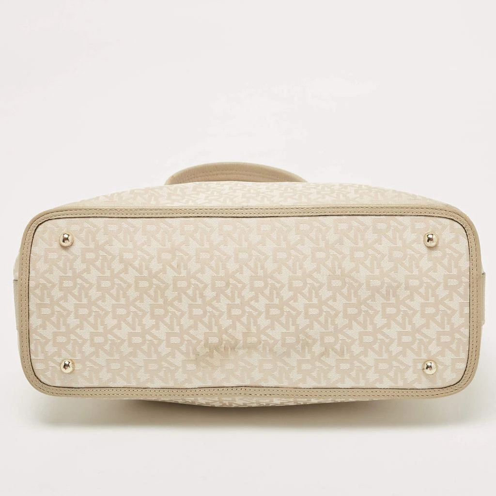 DKNY DKNY Cream/Beige Signature Canvas and Leather Dome Satchel 12