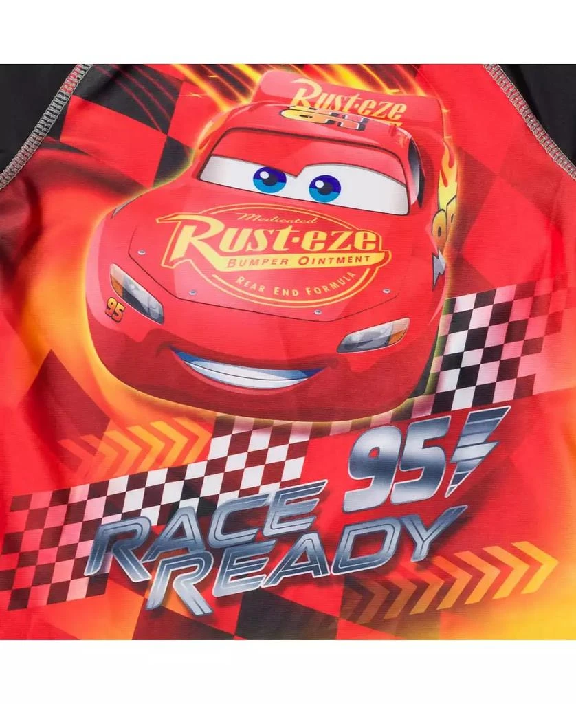 Cars Boys Disney Pixar Lightning McQueen Rash Guard and Swim Trunks Outfit Set 6