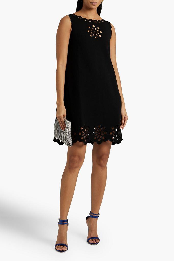 Oscar de la Renta Broderie anglaise knitted mini dress