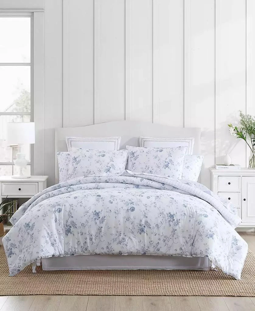 Laura Ashley Belinda Cotton Reversible 3 Piece Comforter Set 1