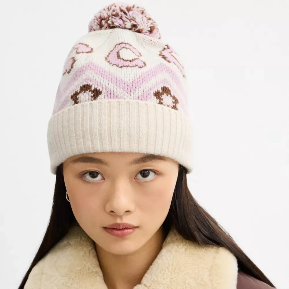 2 x Coach beanie COACH SIGNATURE METALLIC KNIT BEANIE:NWT CHALK CM047 | eBay main image 4