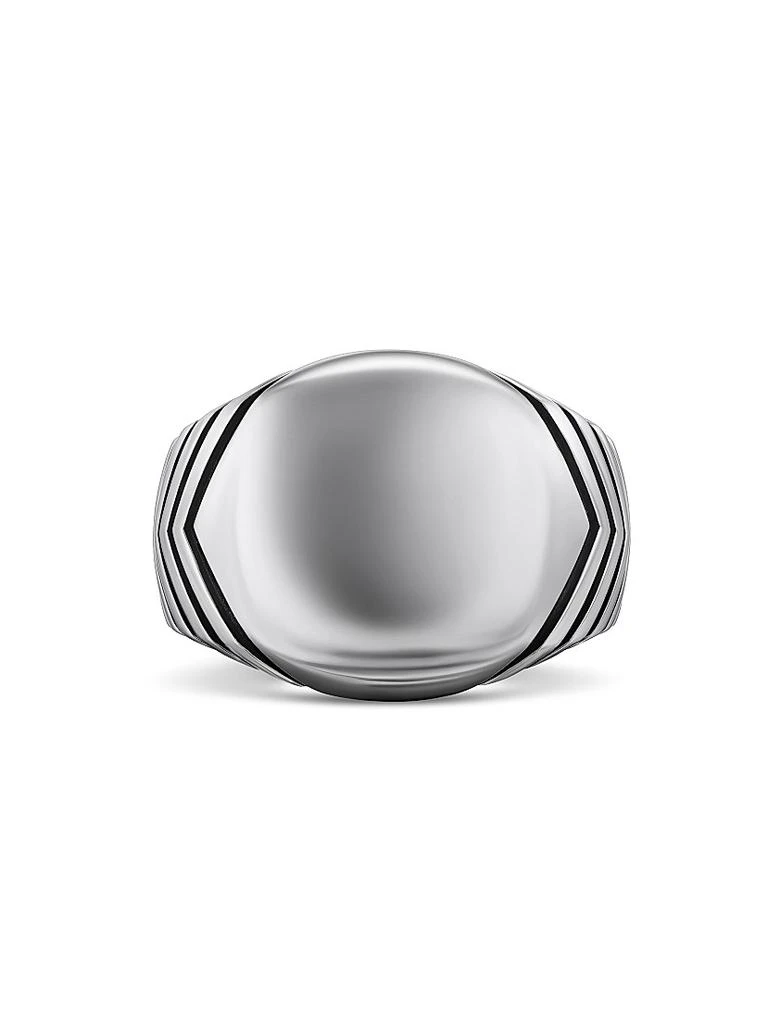 David Yurman Chevron Signet Ring in Sterling Silver, 18MM 4