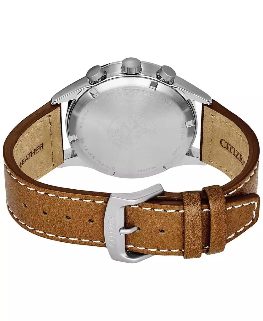 Citizen Men's Eco-Drive Chronograph Brown Leather Strap Watch 42mm CA0621-05L 3