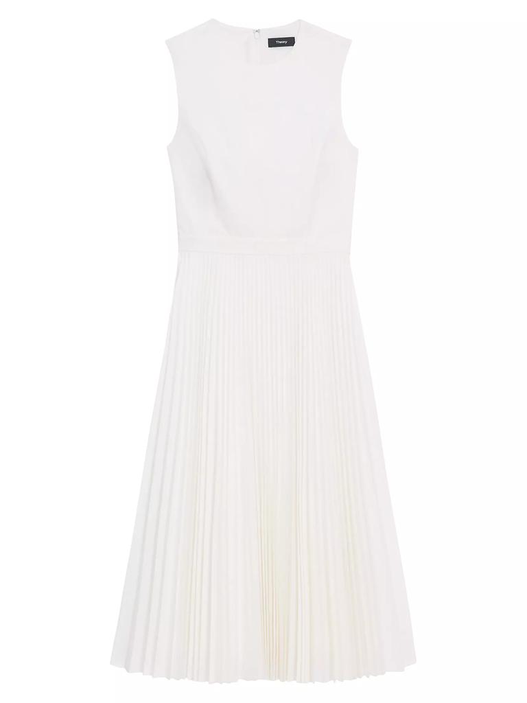 Theory Pleated Sleeveless Midi-Dress