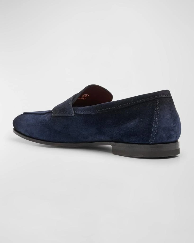 Santoni Men's Carlos Suede Penny Loafers 4