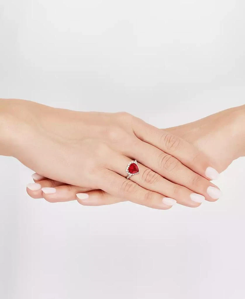 Grown With Love Lab Grown Ruby (5-1/3 ct. t.w.) & Lab Grown Diamond (1/3 ct. t.w.) Heart Halo Ring in 14k Gold 2