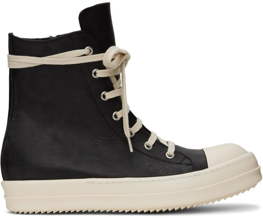 Rick Owens Black Washed Calf Sneakers 1