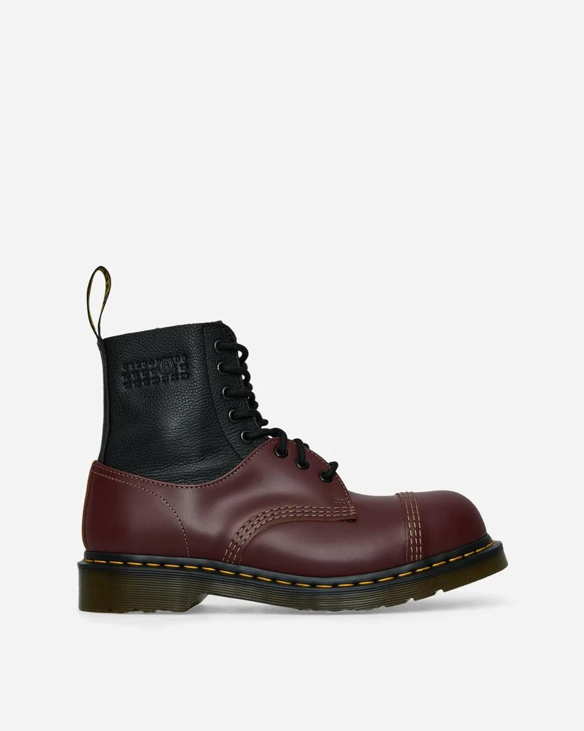 MM6 Women's Dr. Martens 1460 Twisted and Reimagined Steel Toe Boots Black / Oxblood 1
