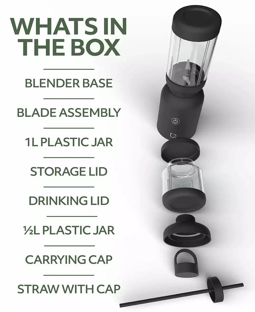 Willow Kitchen Warrior Countertop Blender - Powerful Motor, Versatile, Blend and Go with Straw or Storage Lid. 7