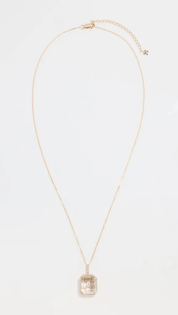 MATEO Diamond Frame Crystal Quartz Secret Diamond Initial Necklace 3