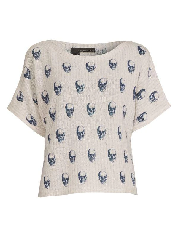 360 Sweater Marcella Skull Print Cashmere Top 3