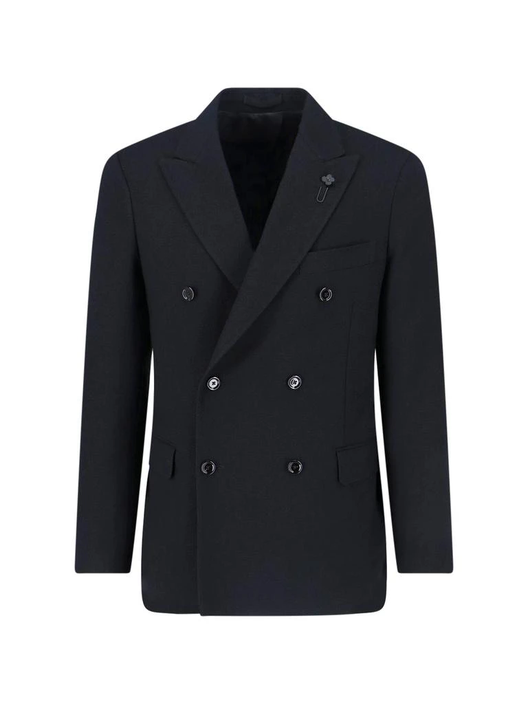 LARDINI Double-breasted Blazer Black