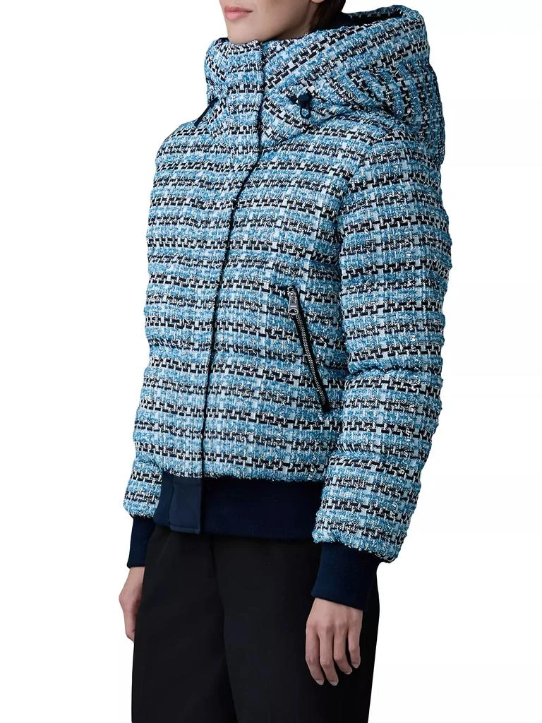 Mackage Shirly Mixed Media Tweed Quilted Down Bomber Jacket 4