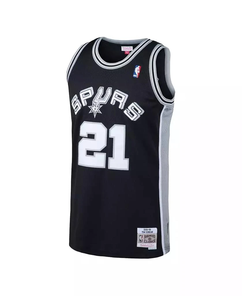 Mitchell and Ness Men's Tim Duncan Black San Antonio Spurs 1998-99 Hardwood Classics Swingman Jersey 4